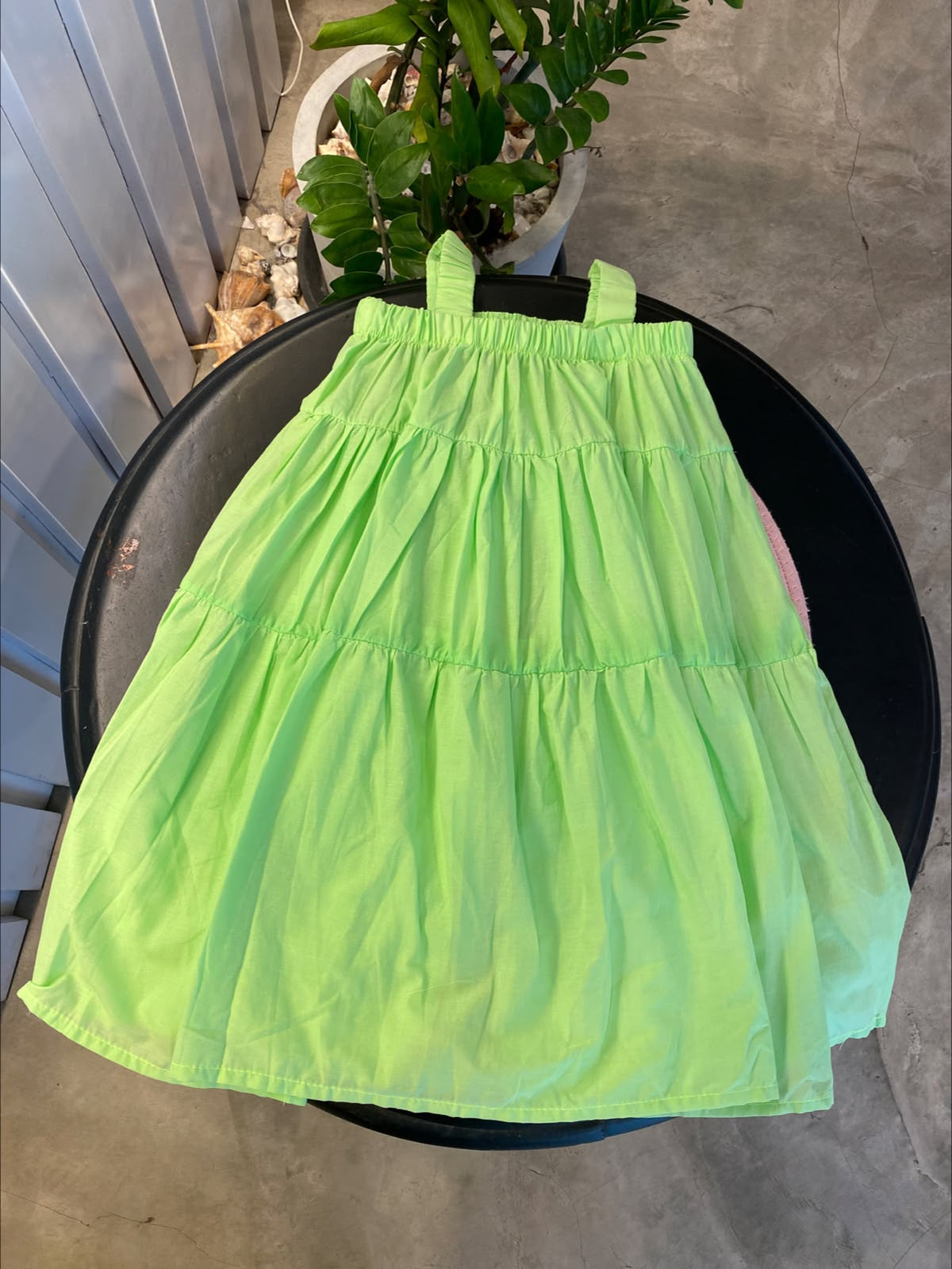 Baby Girls Vibrant Lime Green Strappy Dress