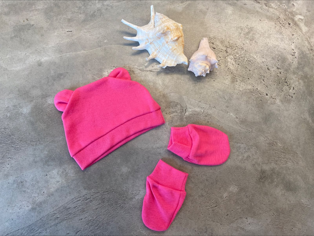 Newborn Baby Hat With Cotton Gloves