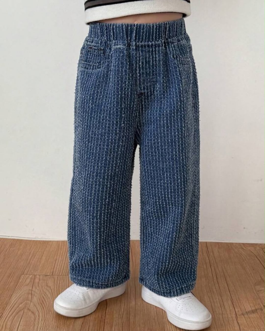 Baby Boys Striped Textured Denim Pant | 9M - 3Y