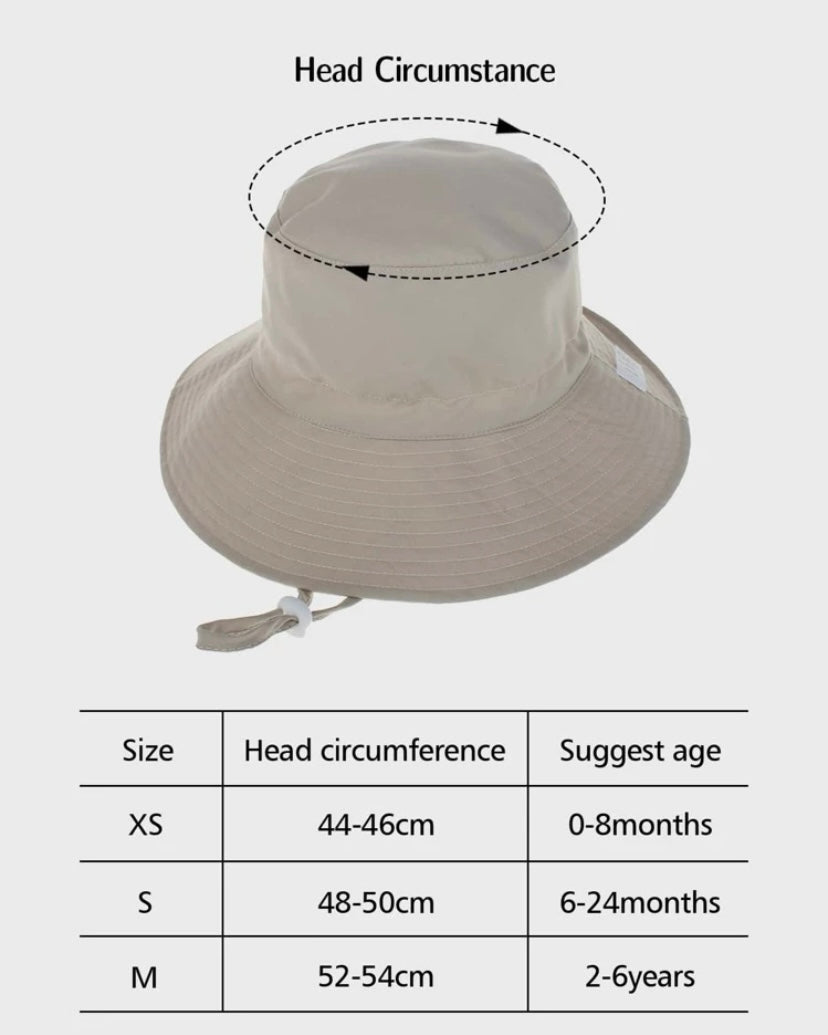 Khaki wide brim bucket hat