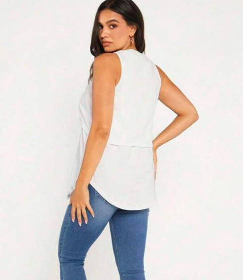 Maternity / Nursing Curved Hem Tank Top