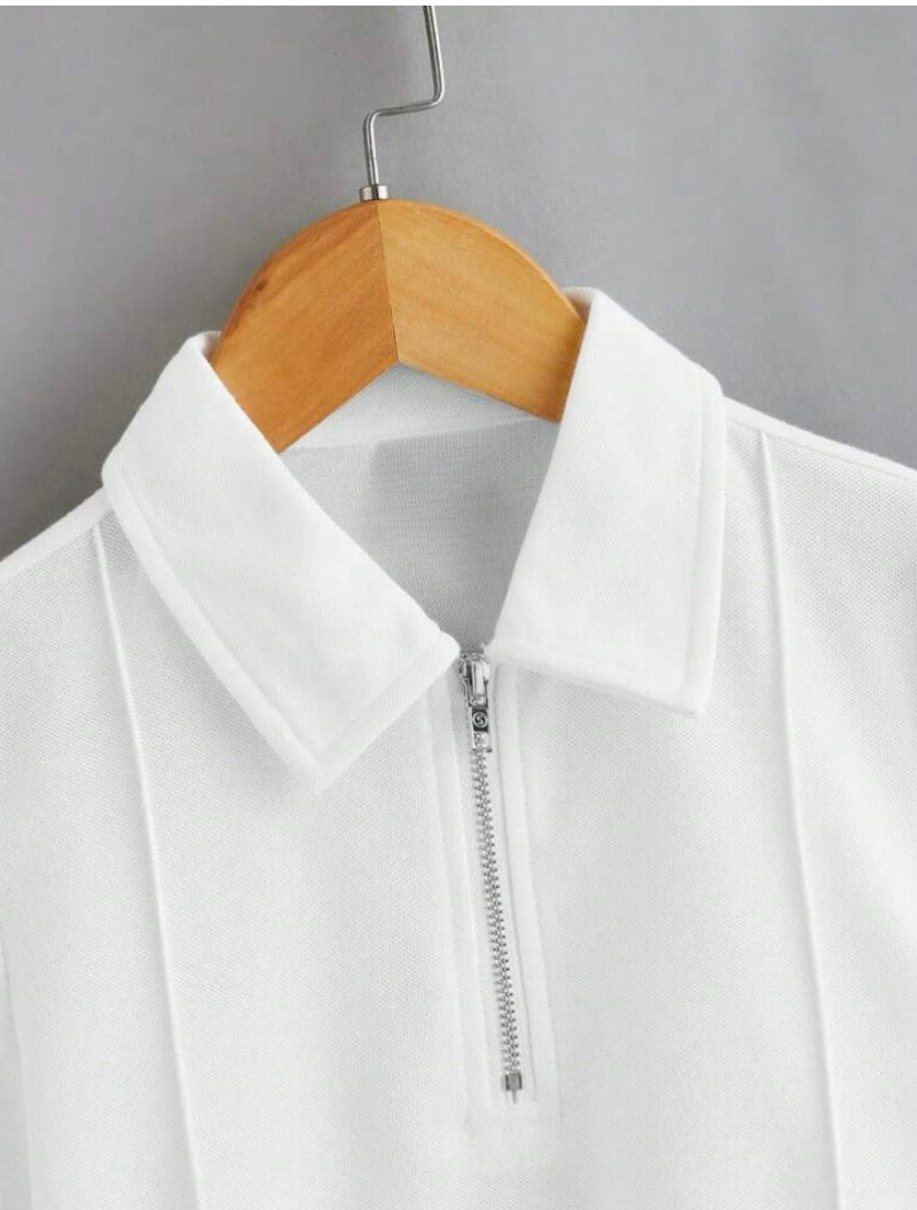 Young Boys luxe white polo shirt | 4Y-7Y