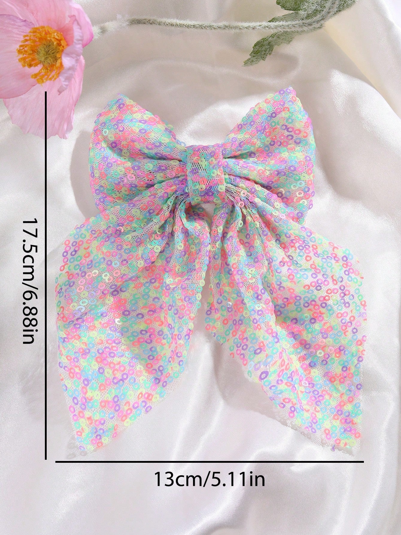 Colorful net bow knot hair clip