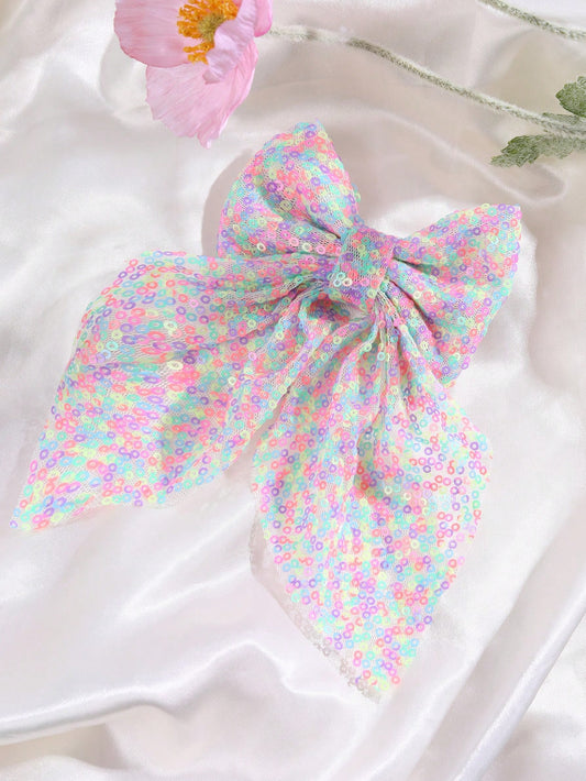 Colorful net bow knot hair clip