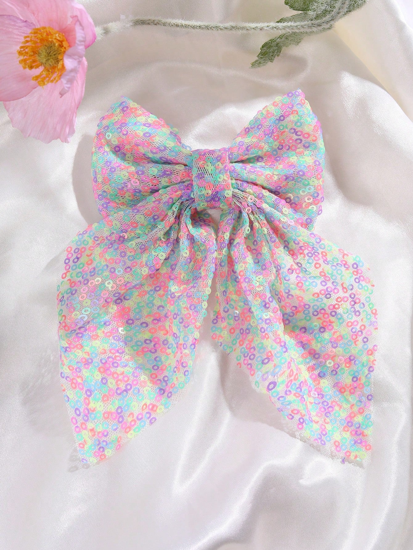 Colorful net bow knot hair clip