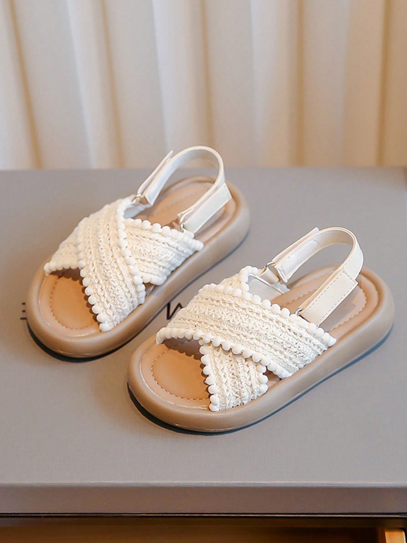 Summer knitted sandals with adjustable Strap