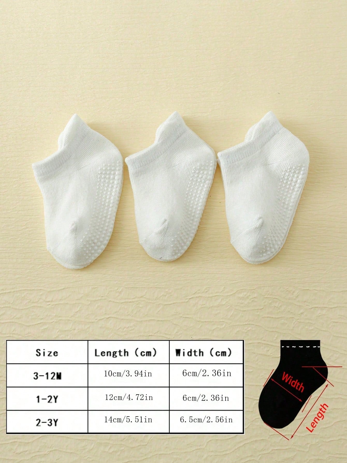 Kids' Anti-Slip Boat Socks With Glue Dots [3M-3Y]