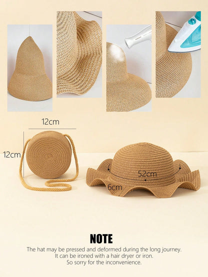 Kids matching straw bag / hat