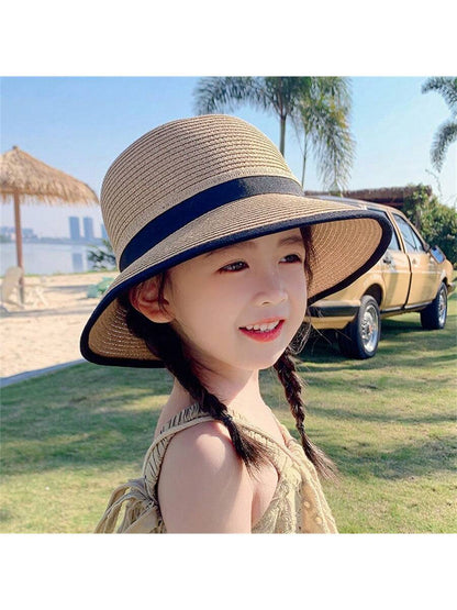 Black/ brown straw hat