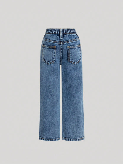 Young Girls Dark wash Rib Jean [4Y -7Y]