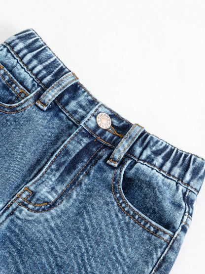 Young Girls Dark wash Rib Jean [4Y -7Y]