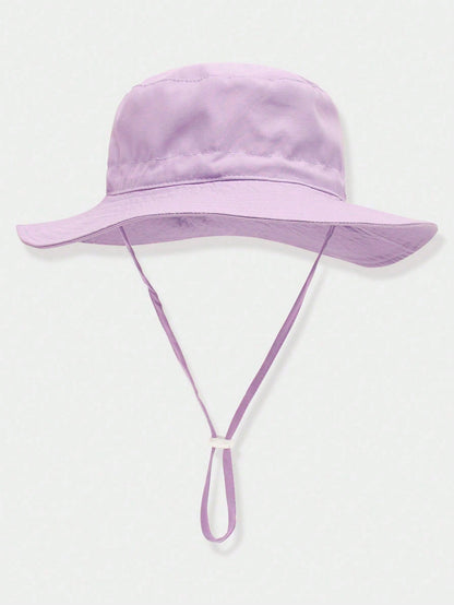 Lilac wide brim bucket hat