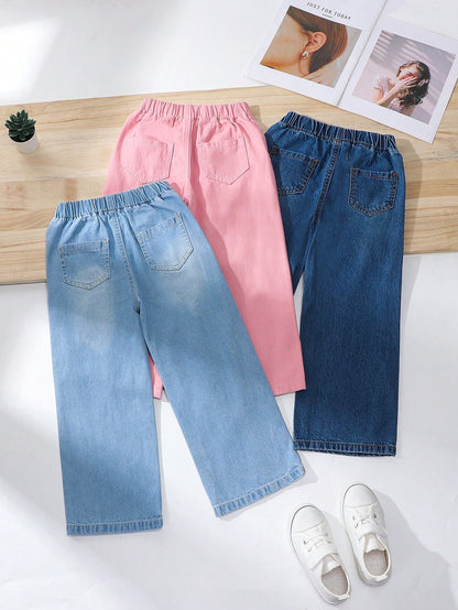 Basic casual wide leg denim [4Y -6Y]