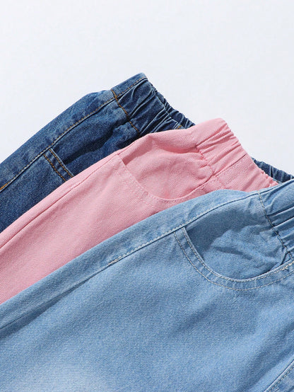 Basic casual wide leg denim [4Y -6Y]