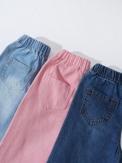 Basic casual wide leg denim [4Y -6Y]