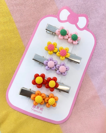 Flower splash 6 pcs hair clips