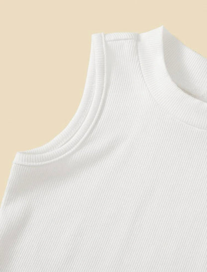 Baby Girls White Turtleneck Crop Top | 6M -3Y