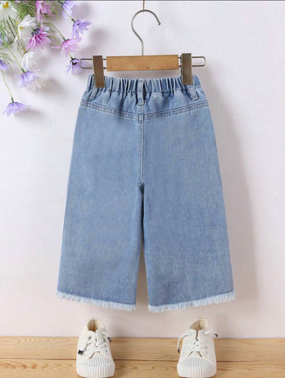Baby Girls Two Tone Jean | 6M -3Y