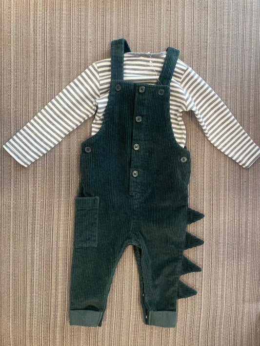 2 Pcs Dino Dungaree