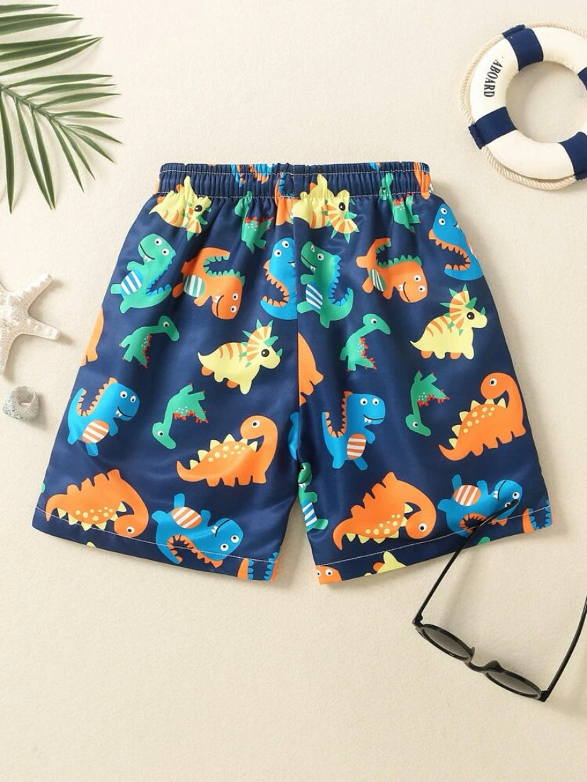 Dino splash boy drawstring swim short |4Y-7Y