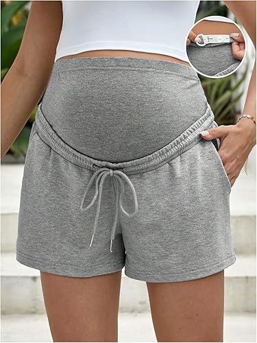 Maternity Drawstring Waist Slant Pocket Shorts