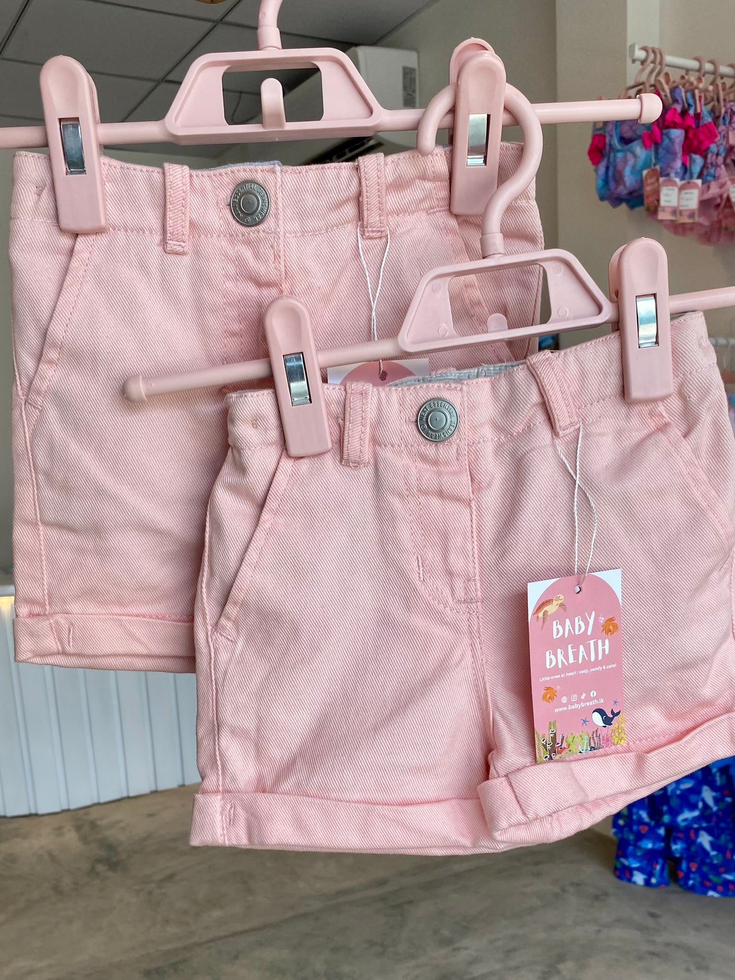 Girls Pink Denim Shorts |4-5 Y