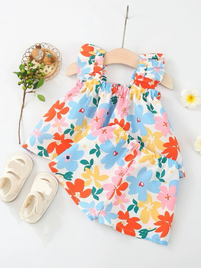 Floral splash baby girl 2 pcs set | 3M - 24M
