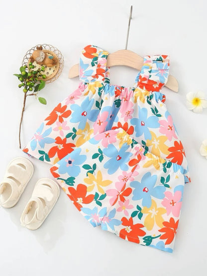 Floral splash baby girl 2 pcs set | 3M - 24M