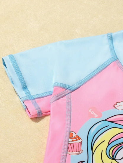 Unicorn Blue Pink Swimsuit | 4Y-7Y