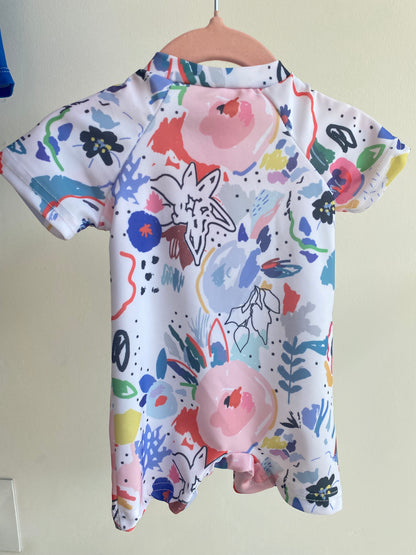 Floral splash swimsuit | 3-6M