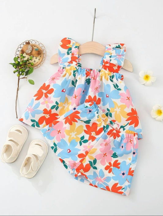 Floral splash baby girl 2 pcs set | 3M - 24M