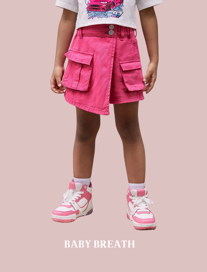 Young Girls Cargo Denim Skort | 4-7Y