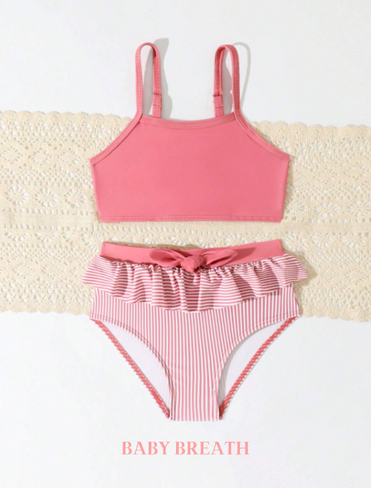 Baby Girl Solid Pink Bikini set | 3M-2Y