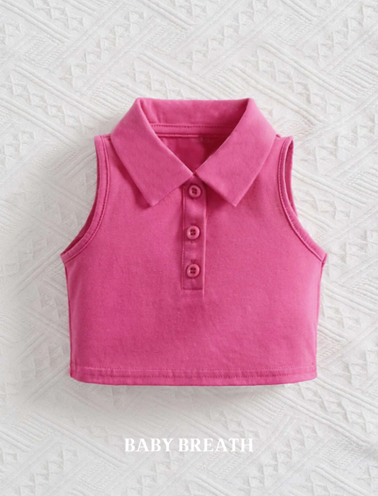 Polo Collar Tank Top | 6M-3Y