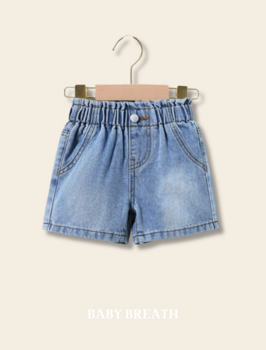 Baby Girls Light Blue Denim Short | 6M-3Y