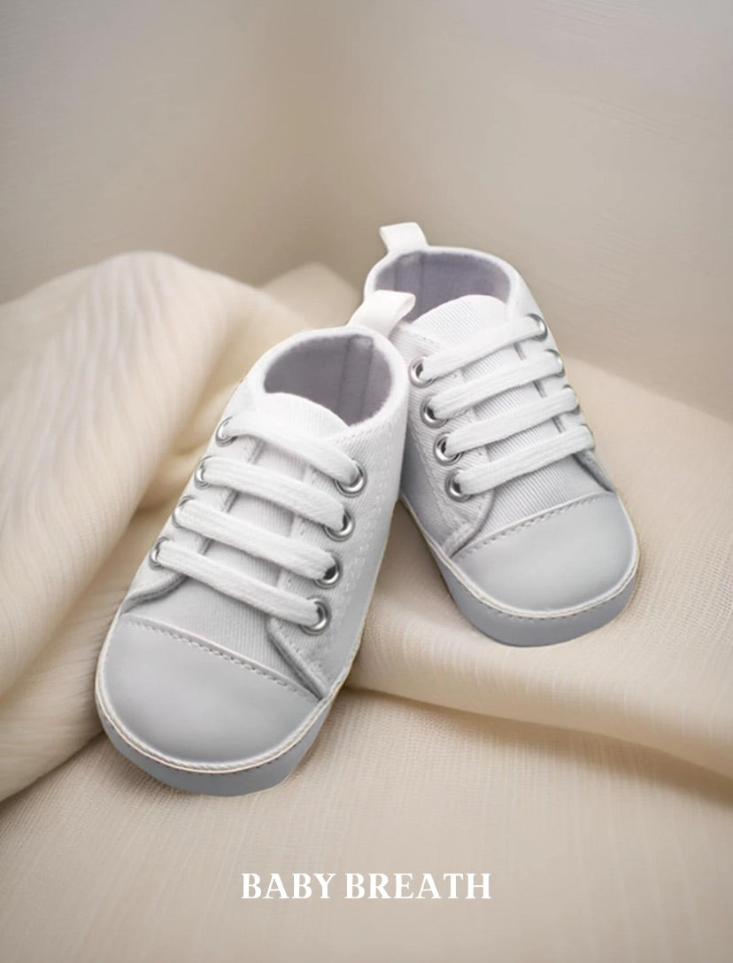 White Lace Up Soft Sole Shoes