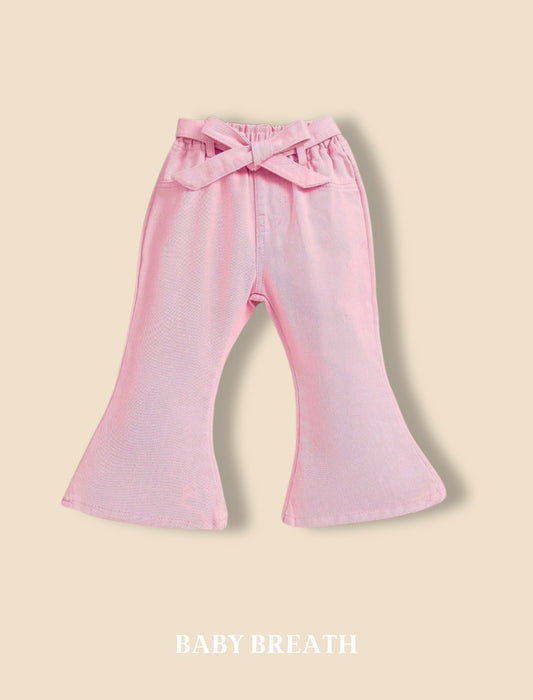 Baby Girls Pink Bell Bottom Pant | 6M-3Y