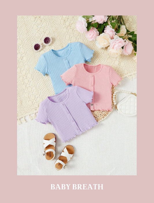 Summer Ribbed Button Top | 6M-3Y