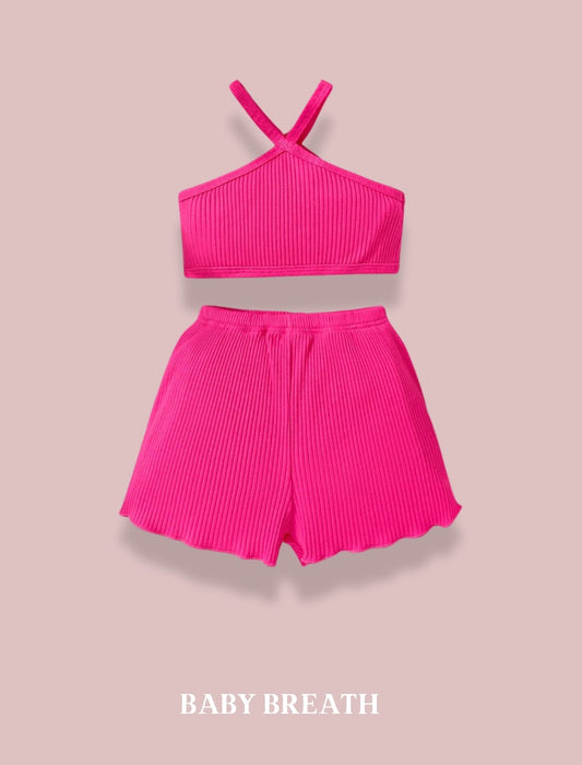 Baby Girls Hot Pink Beach Top & Short Set | 3M-3Y