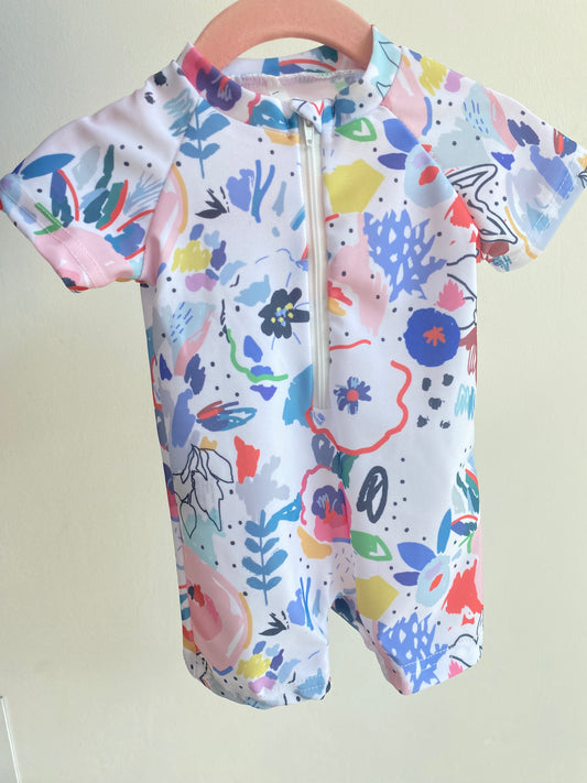 Floral splash swimsuit | 3-6M