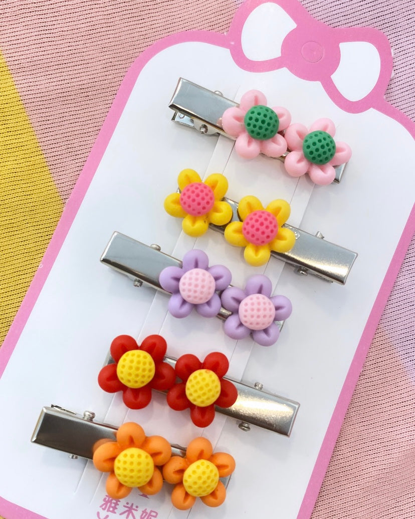 Flower splash 6 pcs hair clips