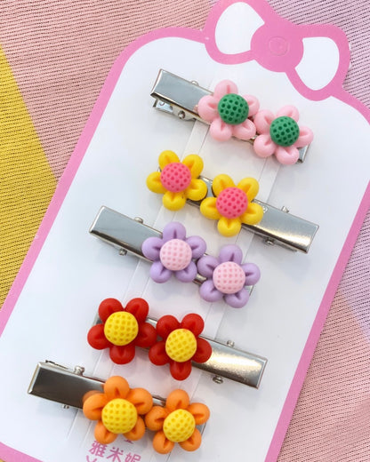 Flower splash 6 pcs hair clips