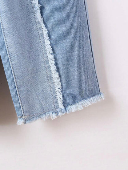 Baby Girls Two Tone Jean | 6M -3Y