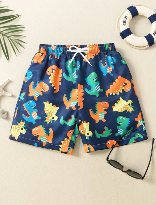 Dino splash boy drawstring swim short |4Y-7Y