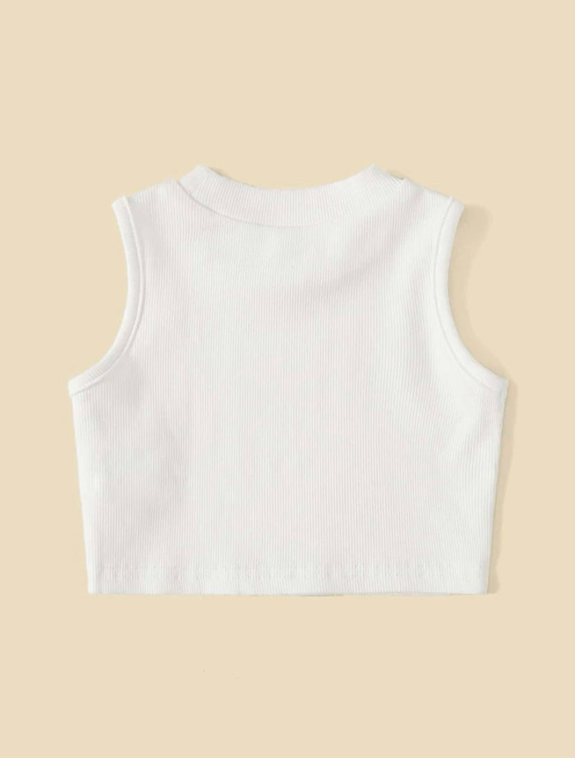 Baby Girls White Turtleneck Crop Top | 6M -3Y