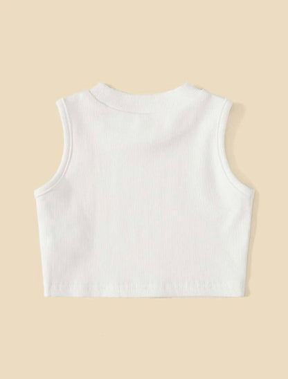 Baby Girls White Turtleneck Crop Top | 6M -3Y