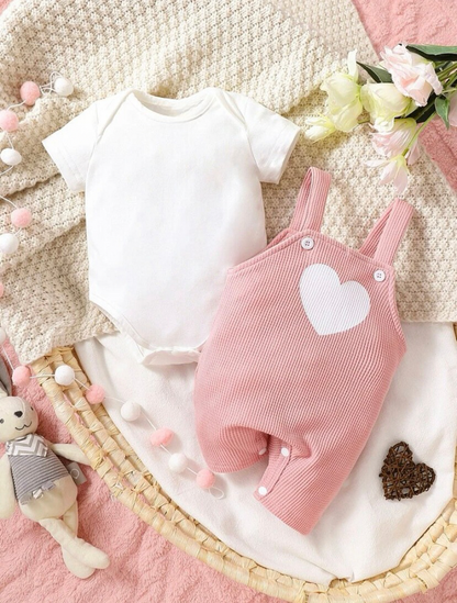 Heart Romper set | 0M -6M