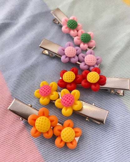 Flower splash 6 pcs hair clips