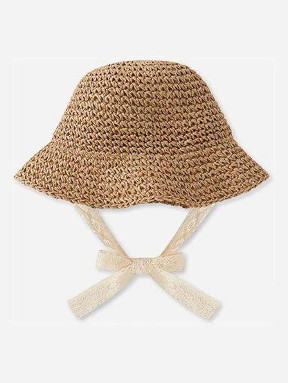 Baby Girls Straw hat with lace tie up | 1-2Y