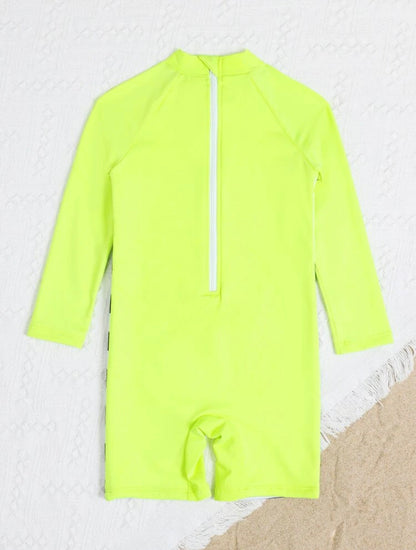 Shark splash boy bright neon one piece |1Y-6Y